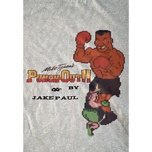 Mike Tyson‎ Punch out Shirt With Jake Paul Medium Game Boxing